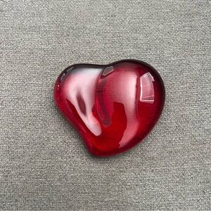 Tiffany & Co Red Glass Heart Paper Weight